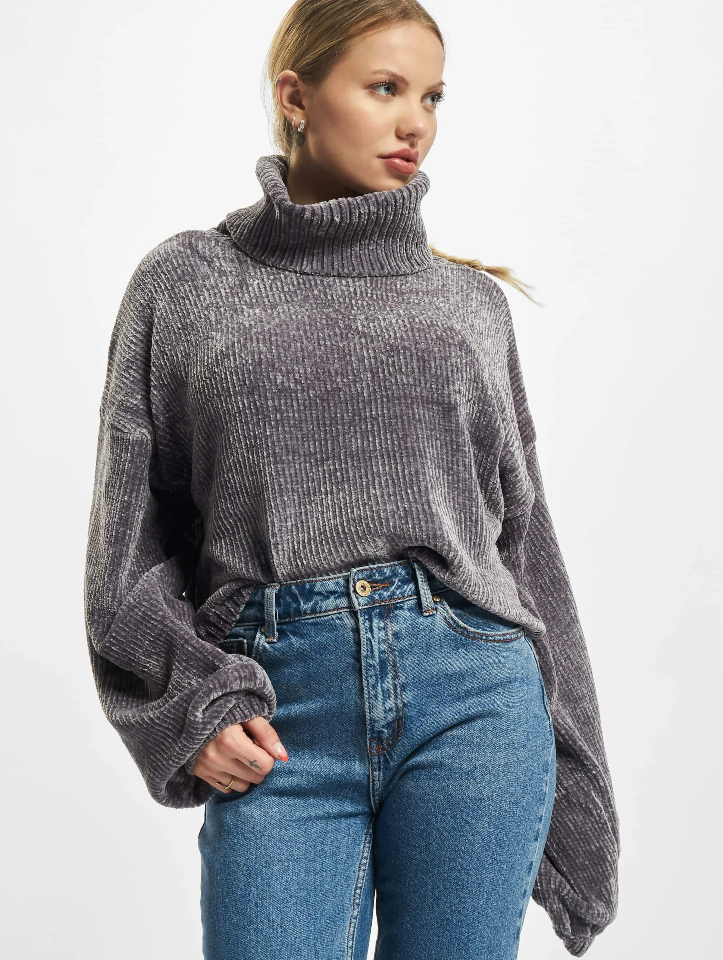 Urban Classics Ladies Short Chenille Turtleneck