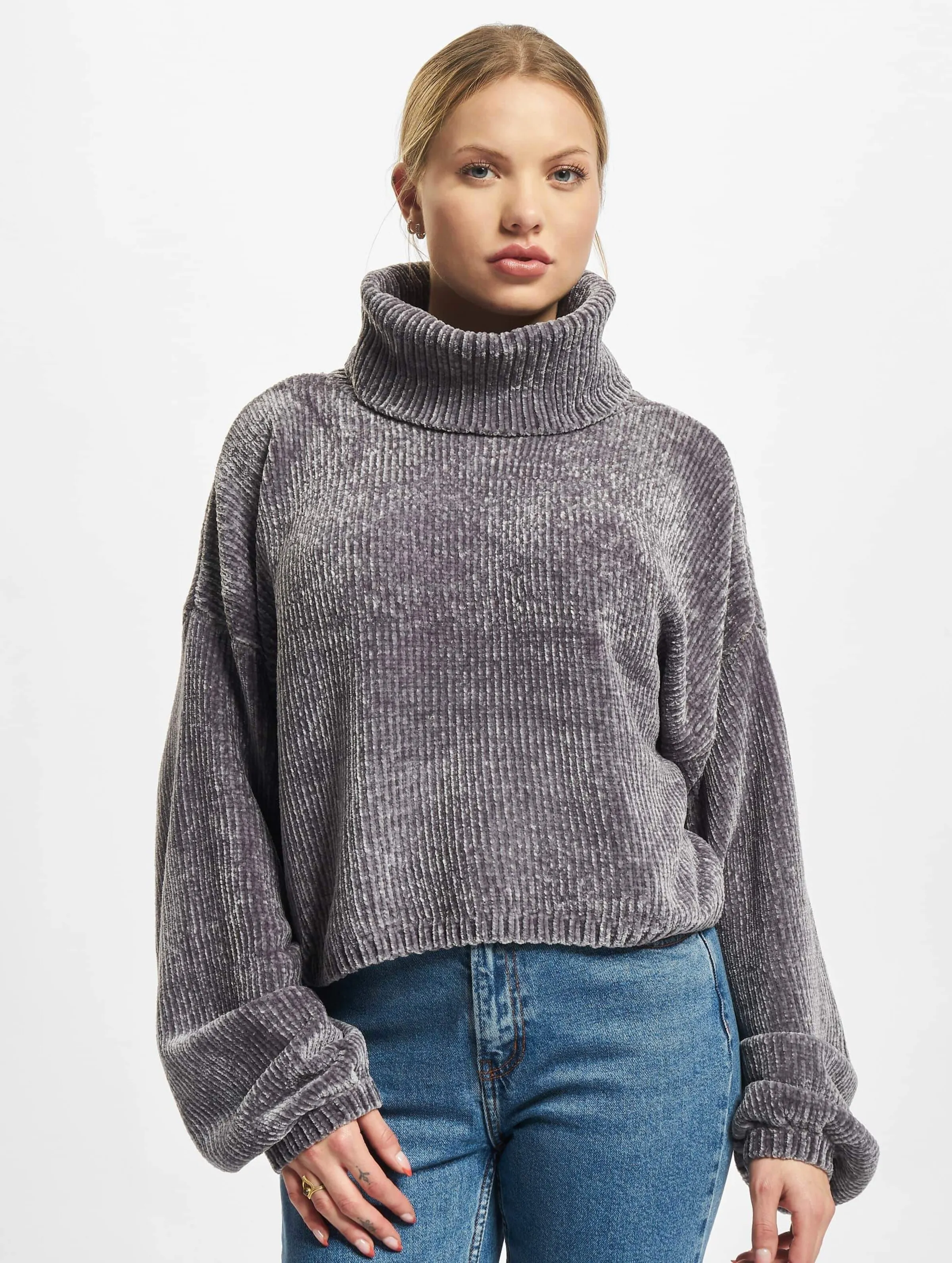 Urban Classics Ladies Short Chenille Turtleneck