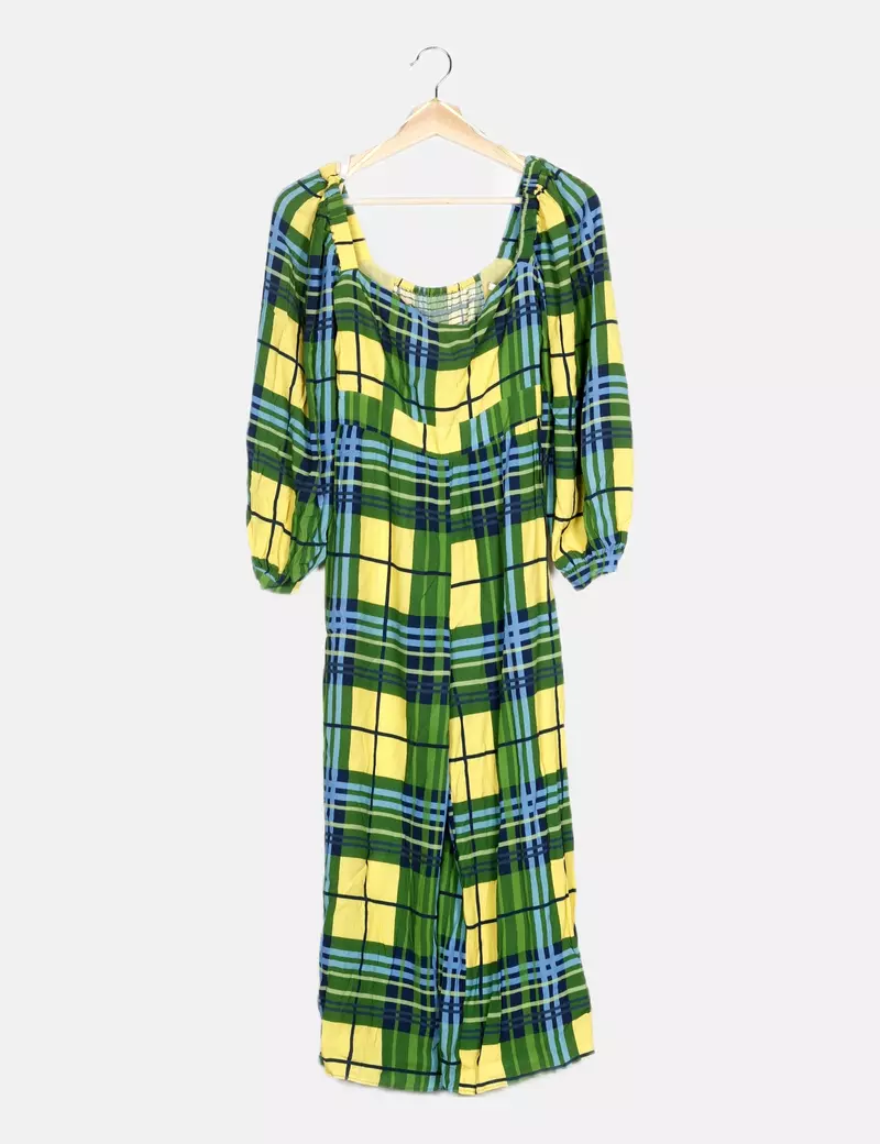 Uterqüe Vestido estampado cuadros