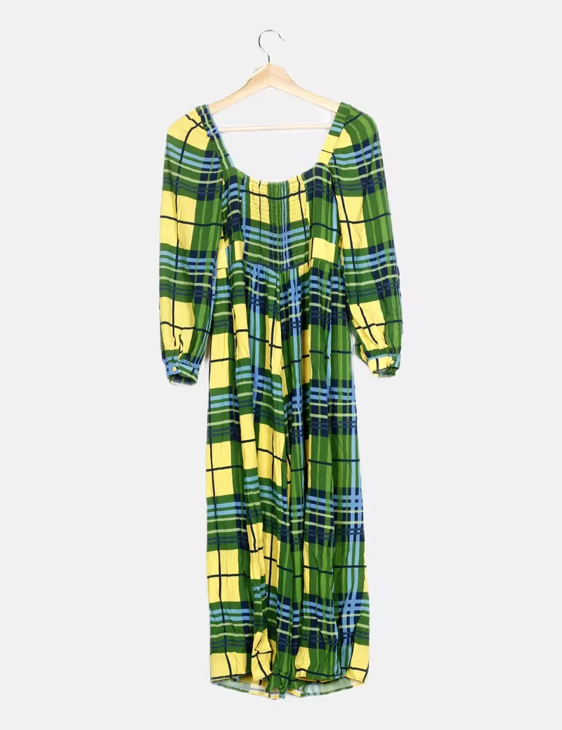 Uterqüe Vestido estampado cuadros