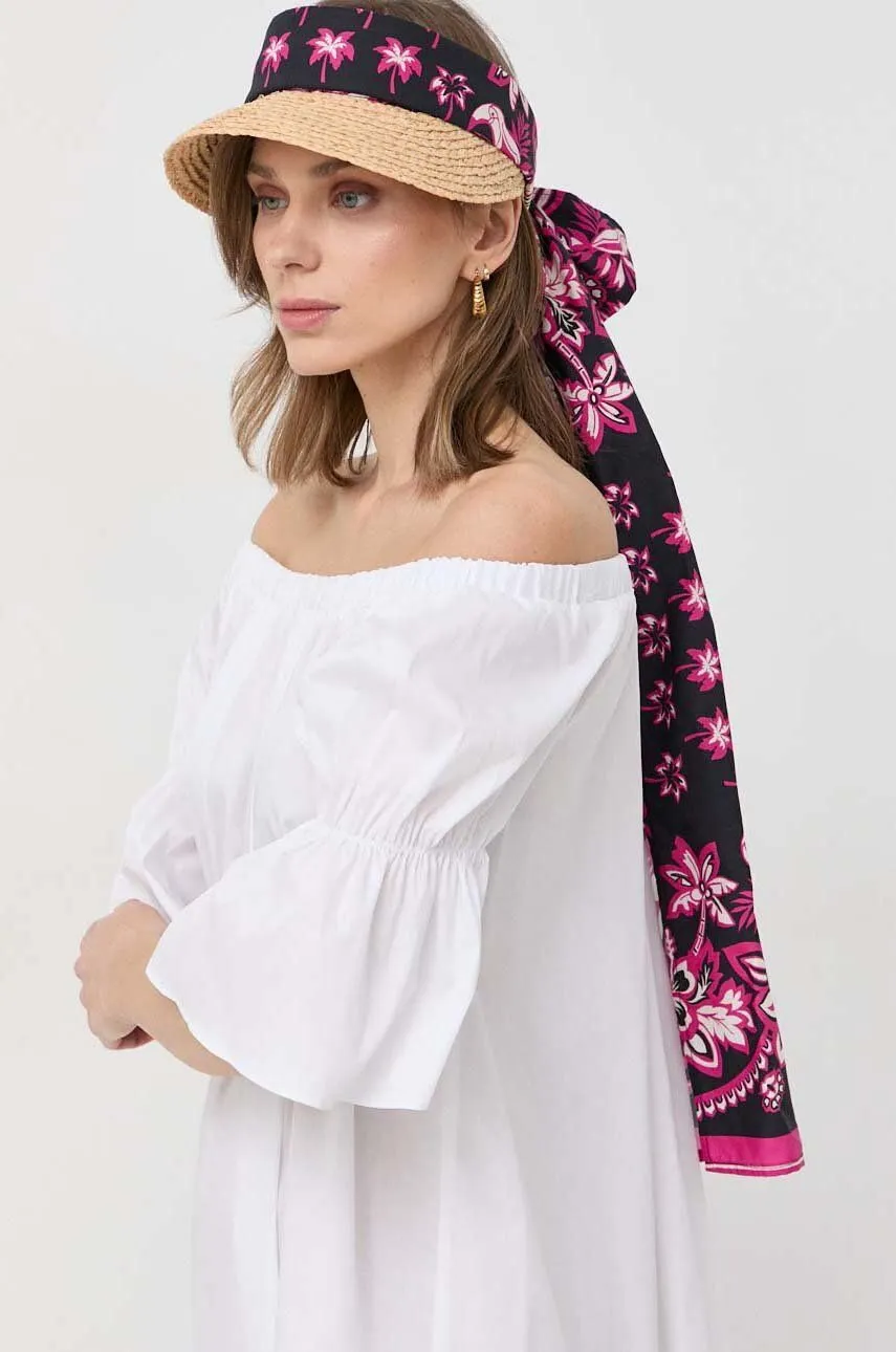 Valentino Maxi Taffeta Bow Visor Cap