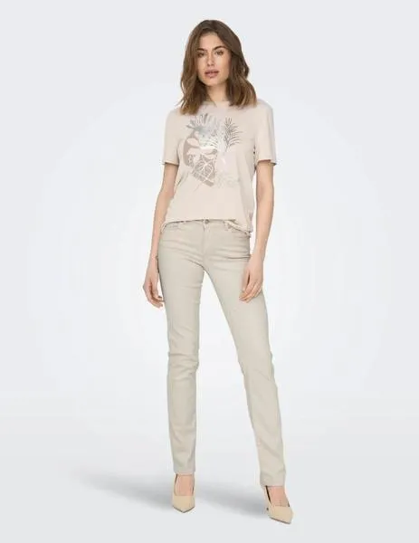 Vaquero beige de corte straight Only