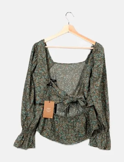Vero Moda Blusa verde estampado floral
