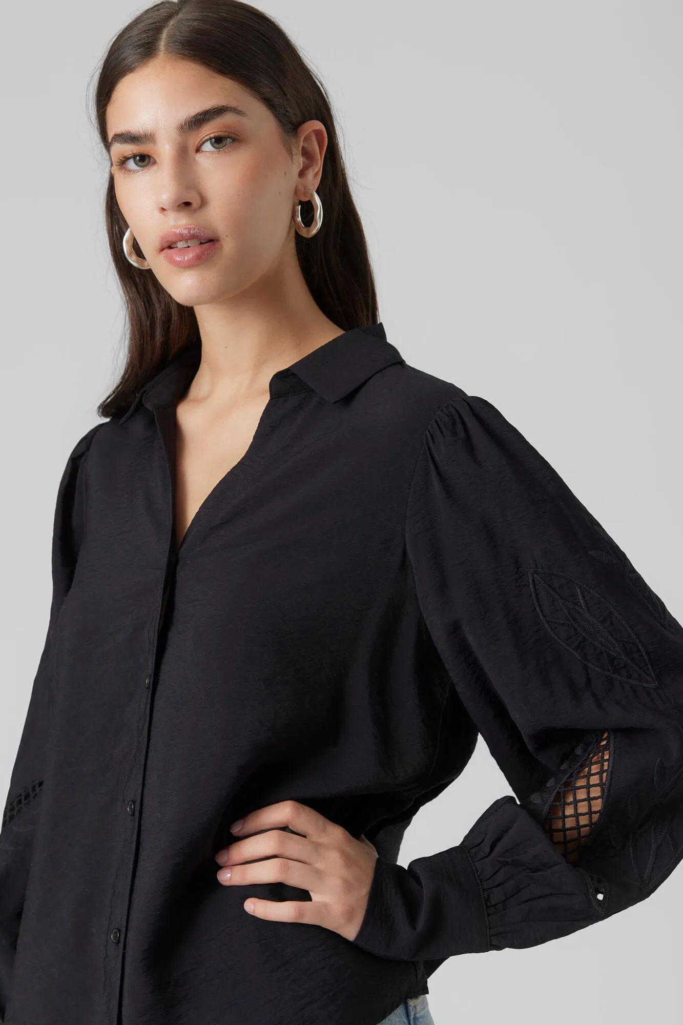 Vero Moda Camisa manga larga con calados