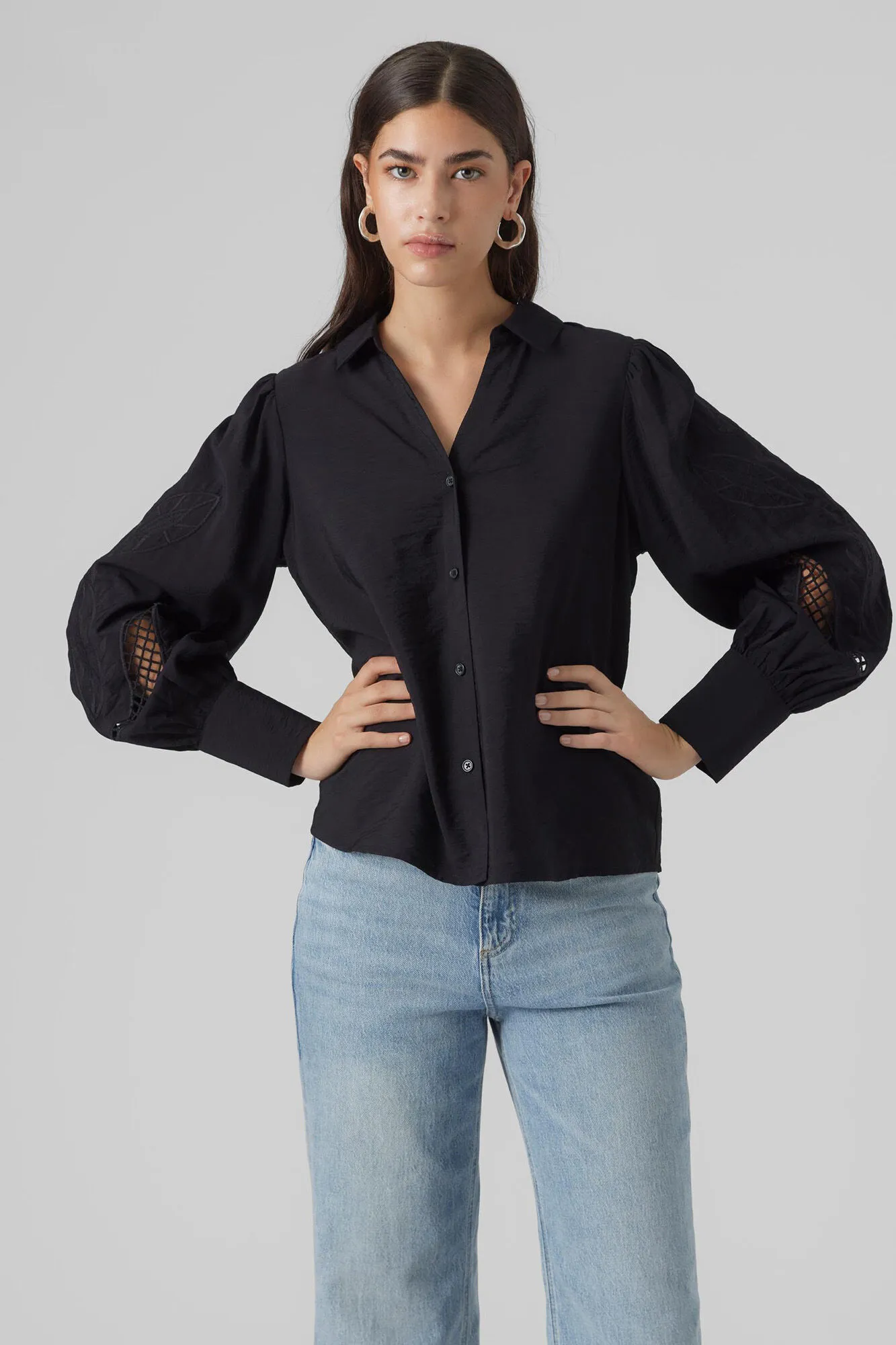 Vero Moda Camisa manga larga con calados
