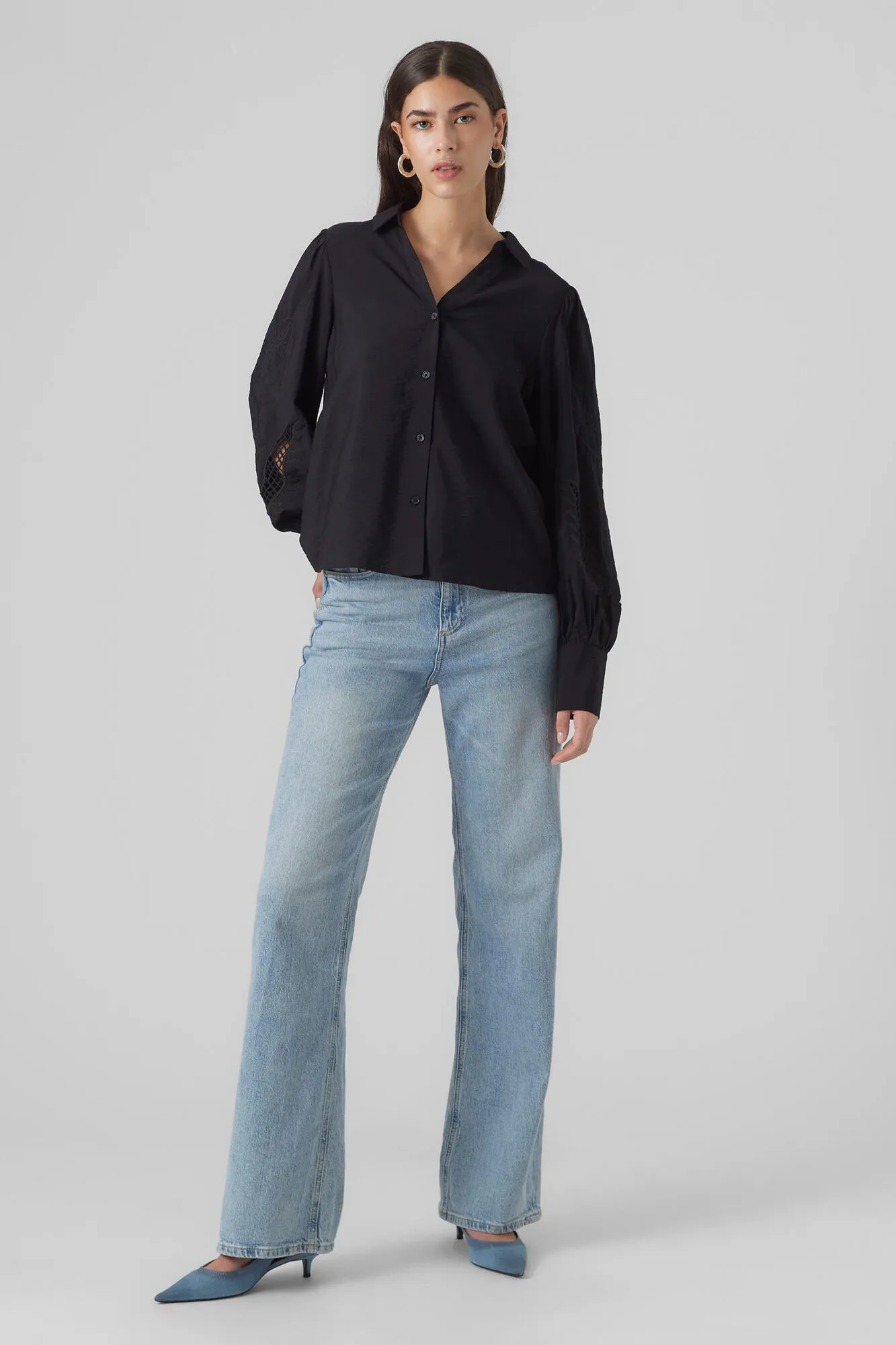 Vero Moda Camisa manga larga con calados