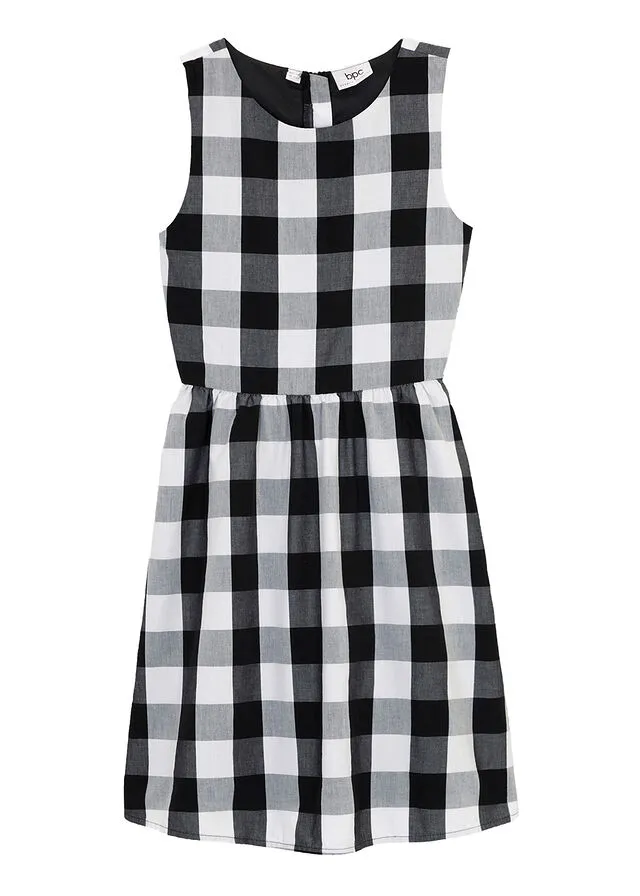 VESTIDO DE CUADROS PARA NIñAS NEGROBLANCO DE CUADROS