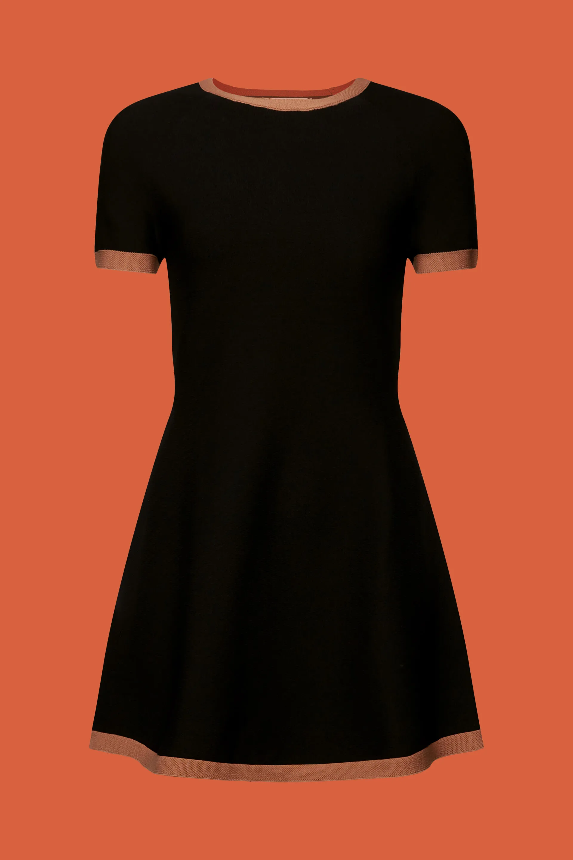 Vestido de manga corta con tejido de punto