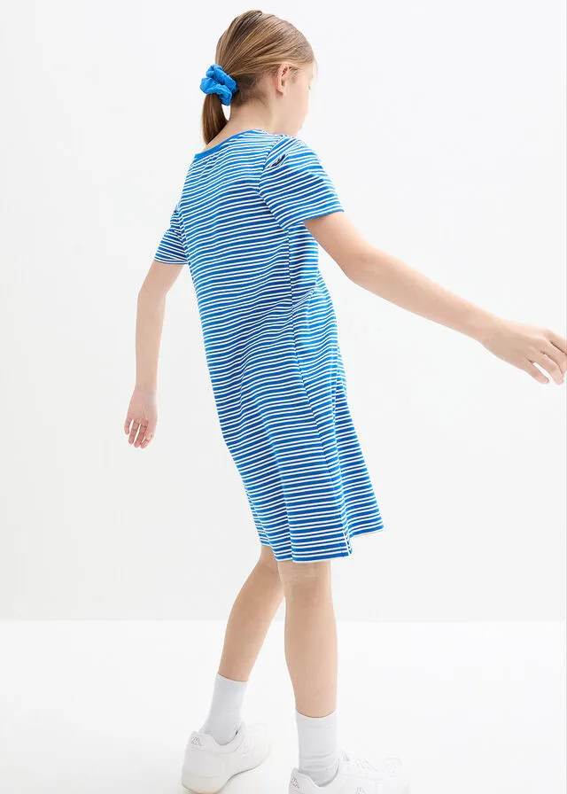 VESTIDO DE PUNTO AZURBLANCO CREMA CON RAYAS
