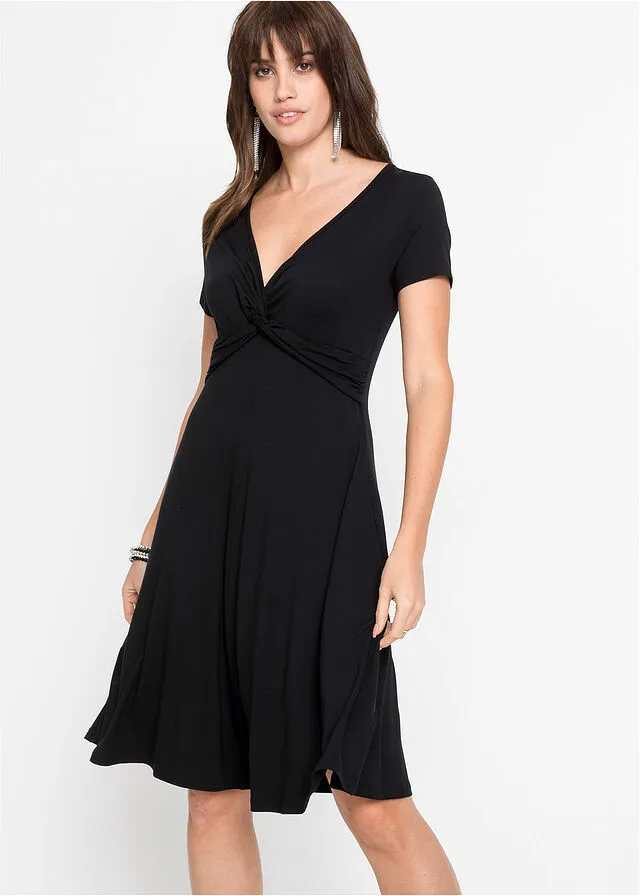 Vestido de punto de viscosa sostenible Negro