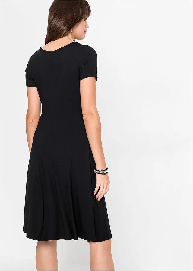 Vestido de punto de viscosa sostenible Negro