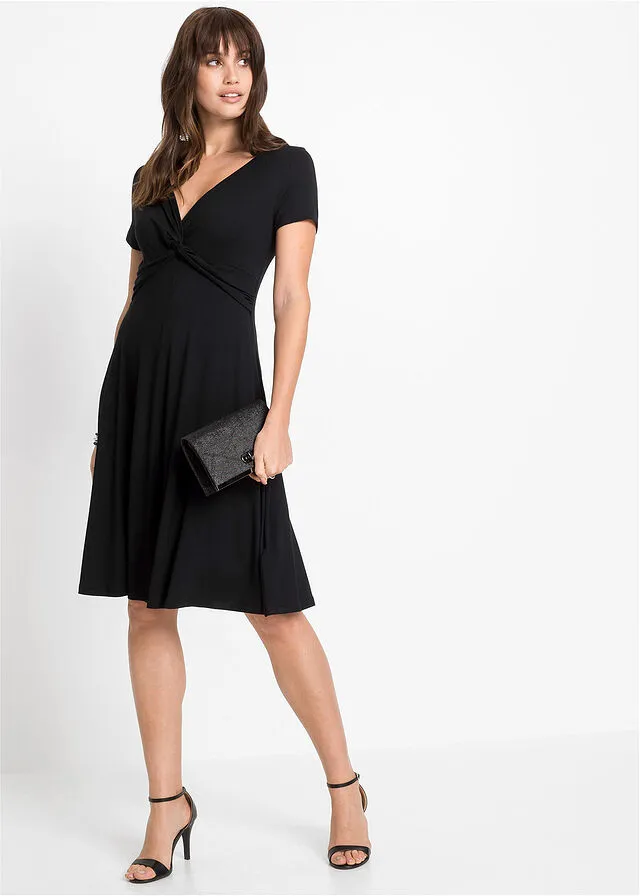 Vestido de punto de viscosa sostenible Negro