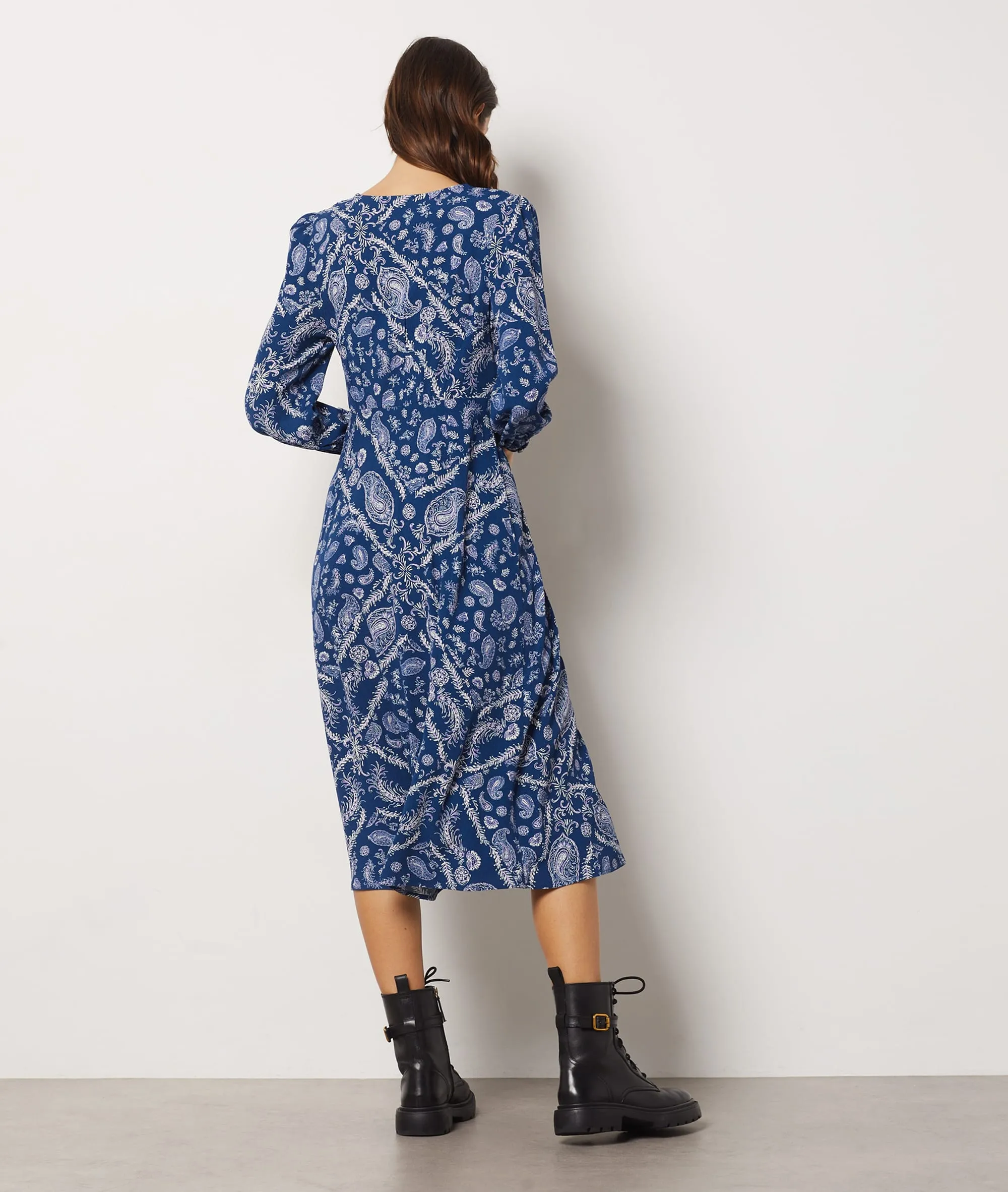 VESTIDO LARGO ESTAMPADO FLORAL SOPHIE BLEU  ETAM