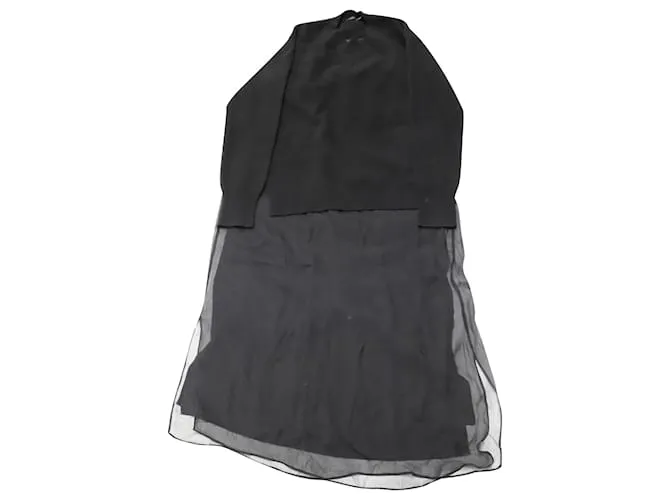 VESTIDO MAXI TRANSPARENTE Joseph Sweater en lana negra Negro 