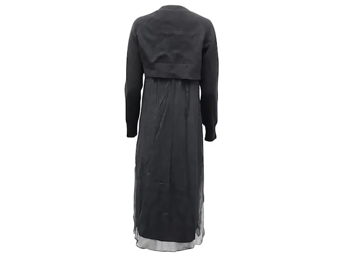 VESTIDO MAXI TRANSPARENTE Joseph Sweater en lana negra Negro 