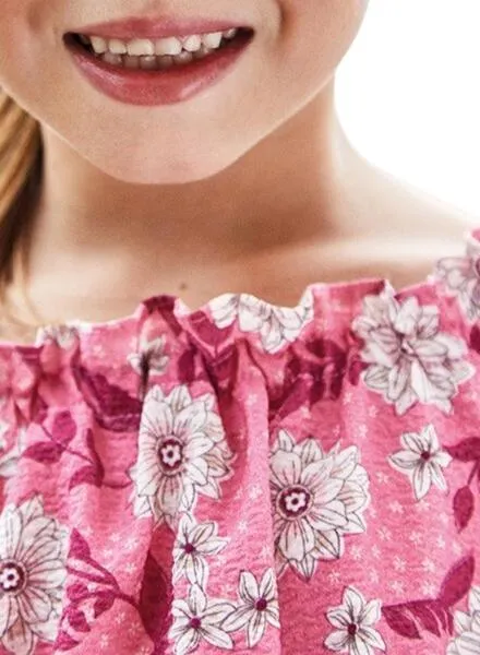 Vestido Mayoral Estampado Combinado Rosa para Niña