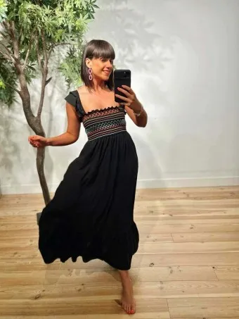 Vestido Nido de Abeja JANDIKE Negro