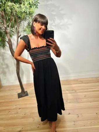 Vestido Nido de Abeja JANDIKE Negro