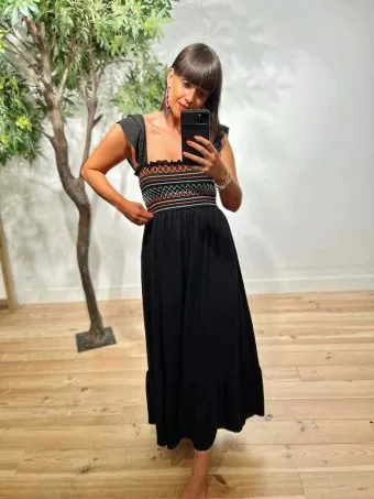Vestido Nido de Abeja JANDIKE Negro