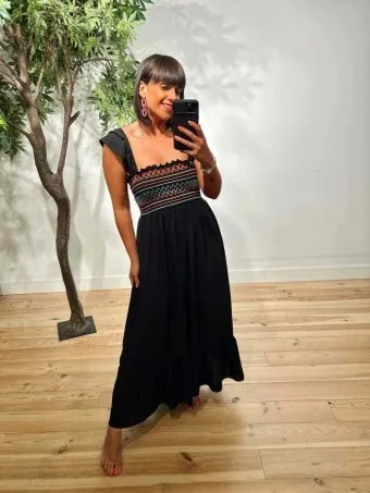 Vestido Nido de Abeja JANDIKE Negro