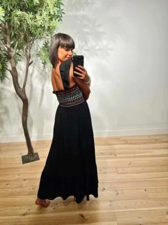 Vestido Nido de Abeja JANDIKE Negro