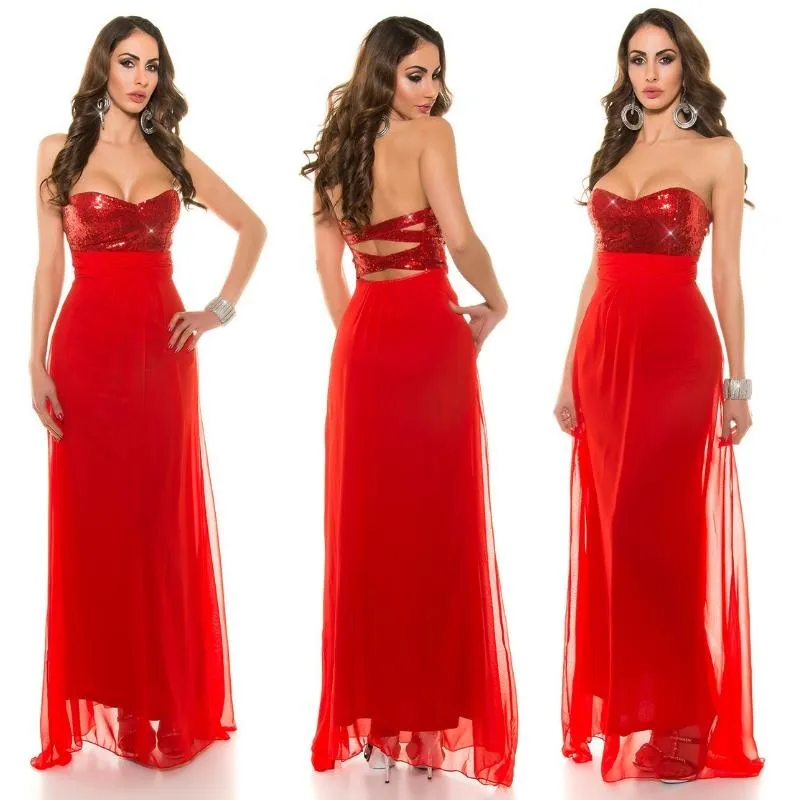 Vestido noche chiffon rojo