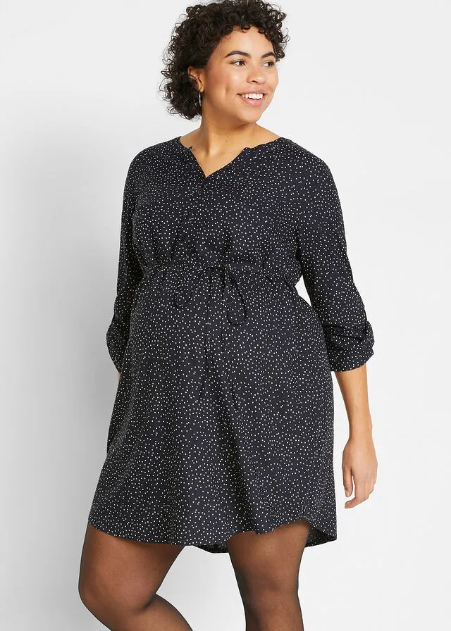 VESTIDO PREMAMá/DE LACTANCIA AZUL MARINOBLANCO DE LUNARES