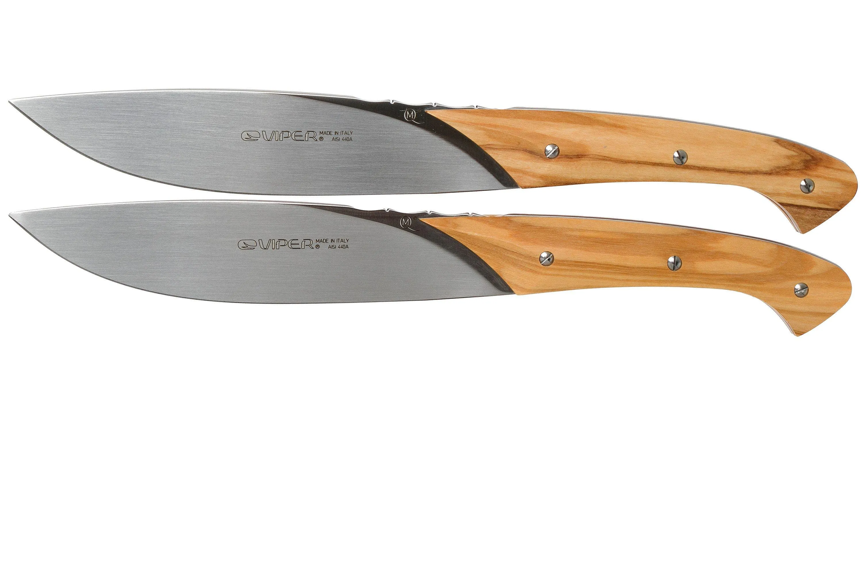 VIPER FIORENTINA JUEGO DE CUCHILLOS PARA CARNE DE MADERA DE OLIVO 2PIEZAS, VT750002UL