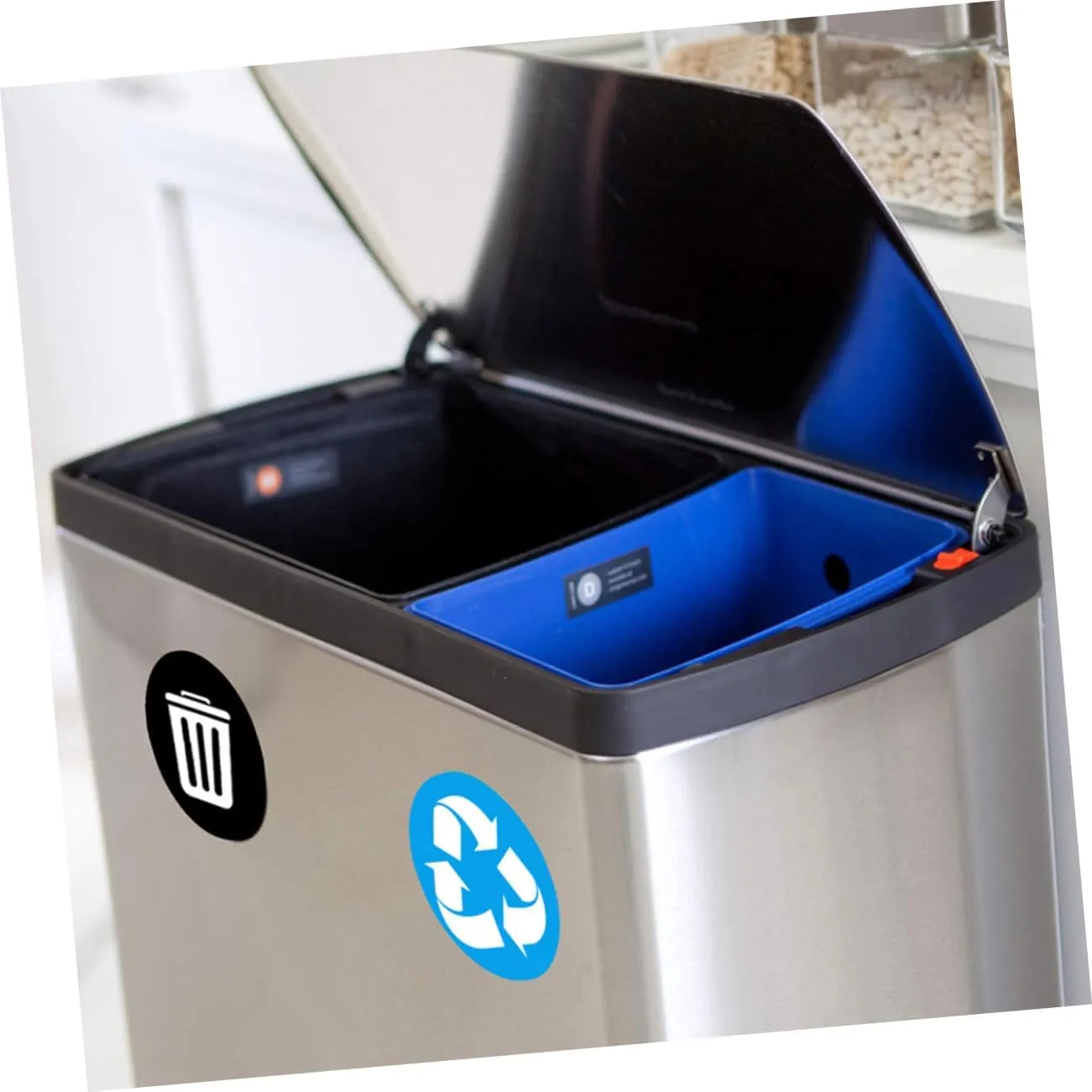 WATIIFUFU Juego De 6 Calcomanías para Clasificación De Basura Pegatinas para Contenedores De Basura Compatibles con Contenedores