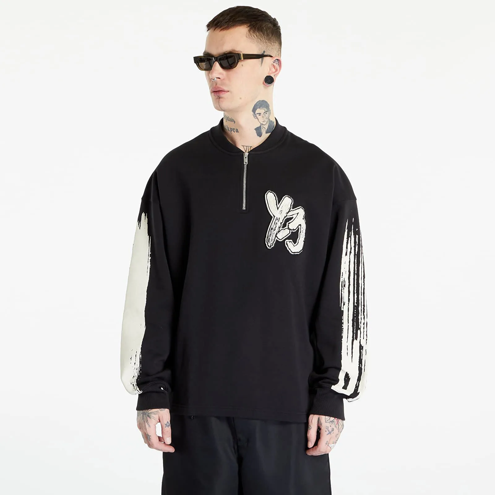 Y3 GRAPHIC LOGO FRENCH TERRY CREW SWEATER
