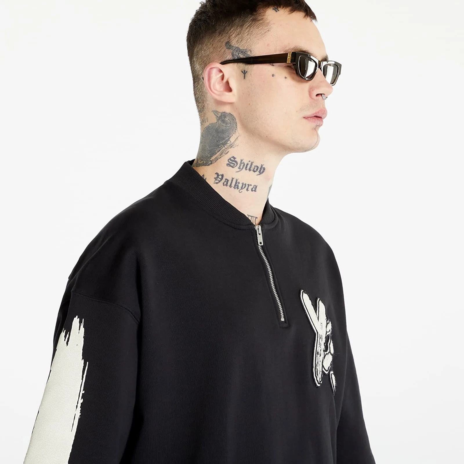 Y3 GRAPHIC LOGO FRENCH TERRY CREW SWEATER