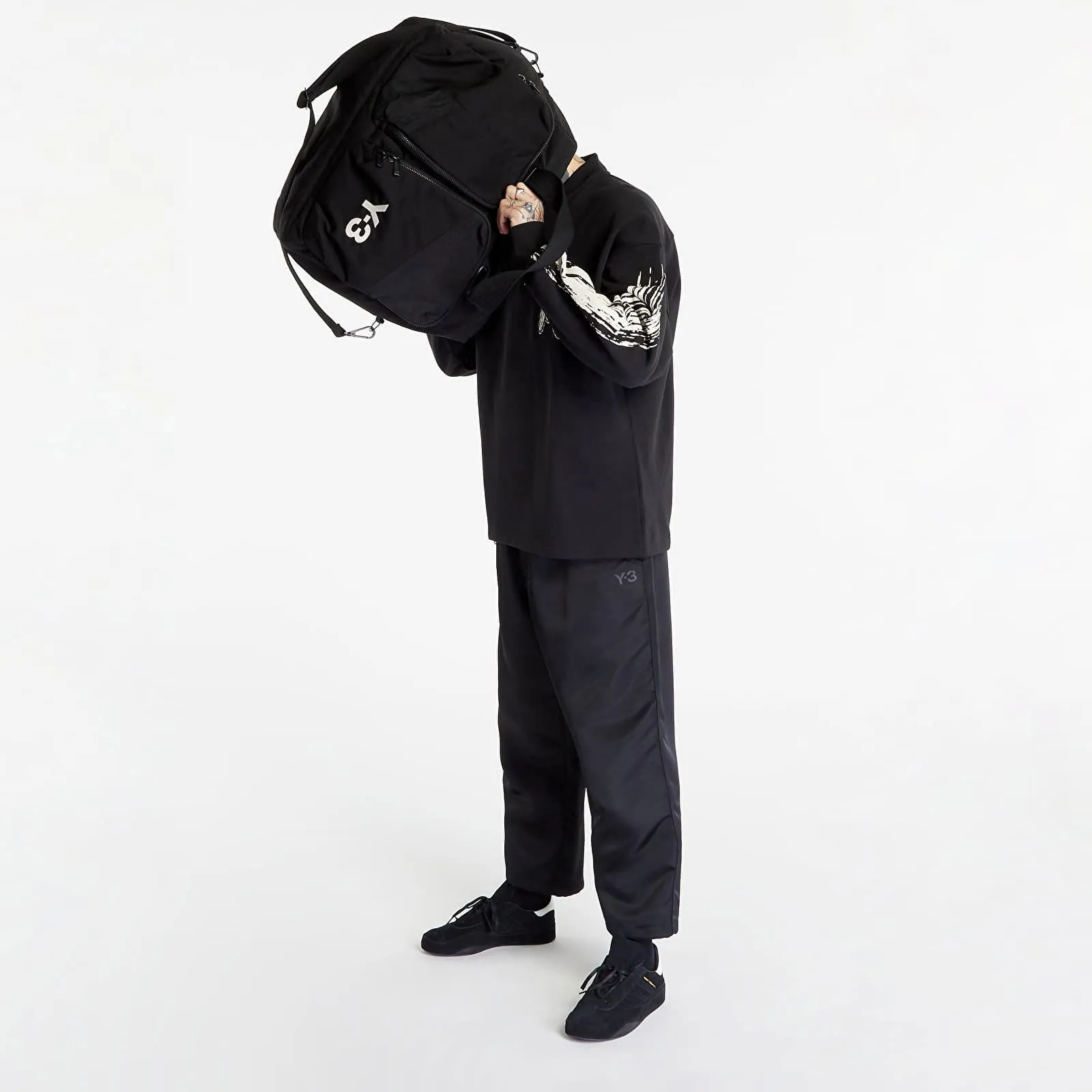 Y3 GRAPHIC LOGO FRENCH TERRY CREW SWEATER