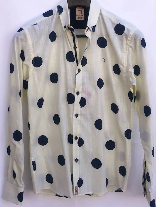 Yellow Skin – Camisa amarilla estampado lunares 6632