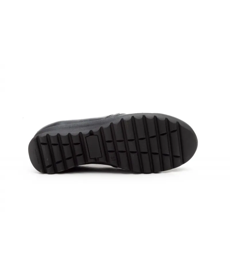 Zapatos Mujer Piel Negro Cremallera Cuña Morxiva