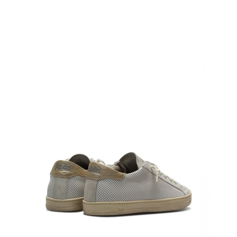 Zapatos Mujeres Sneakers P448 John W White Perf Blancas