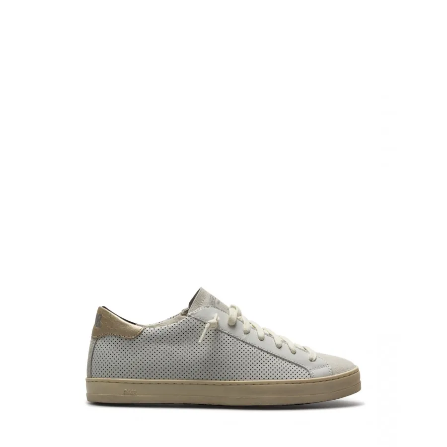 Zapatos Mujeres Sneakers P448 John W White Perf Blancas