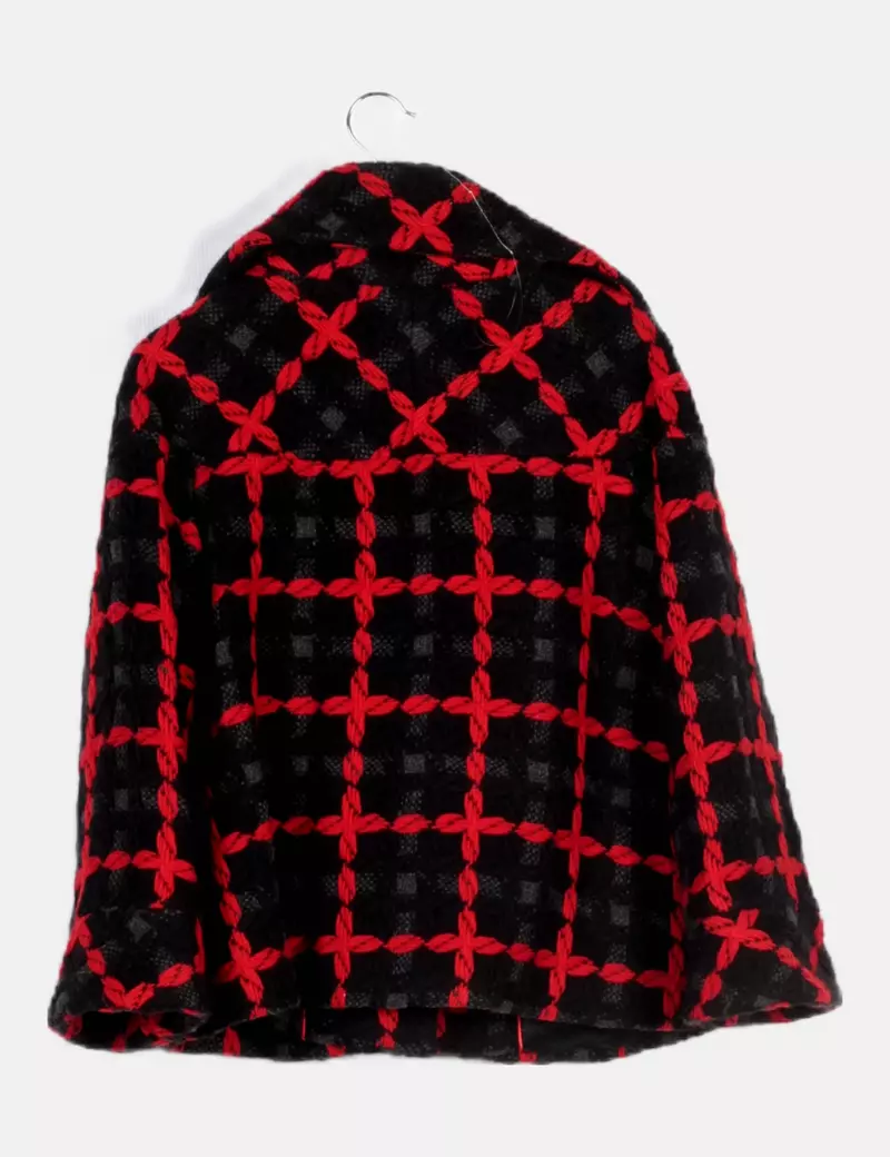 Zara Chaqueta negra estampado cuadros
