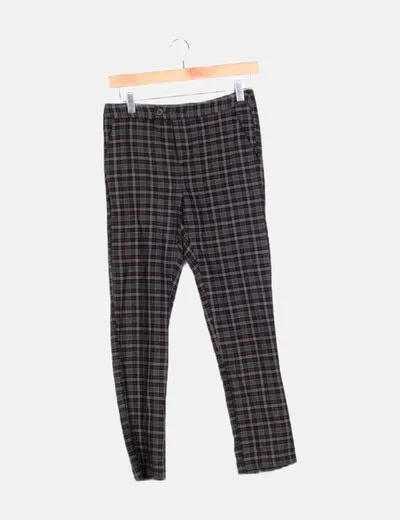 Zara Pantalón bicolor estampado de cuadros