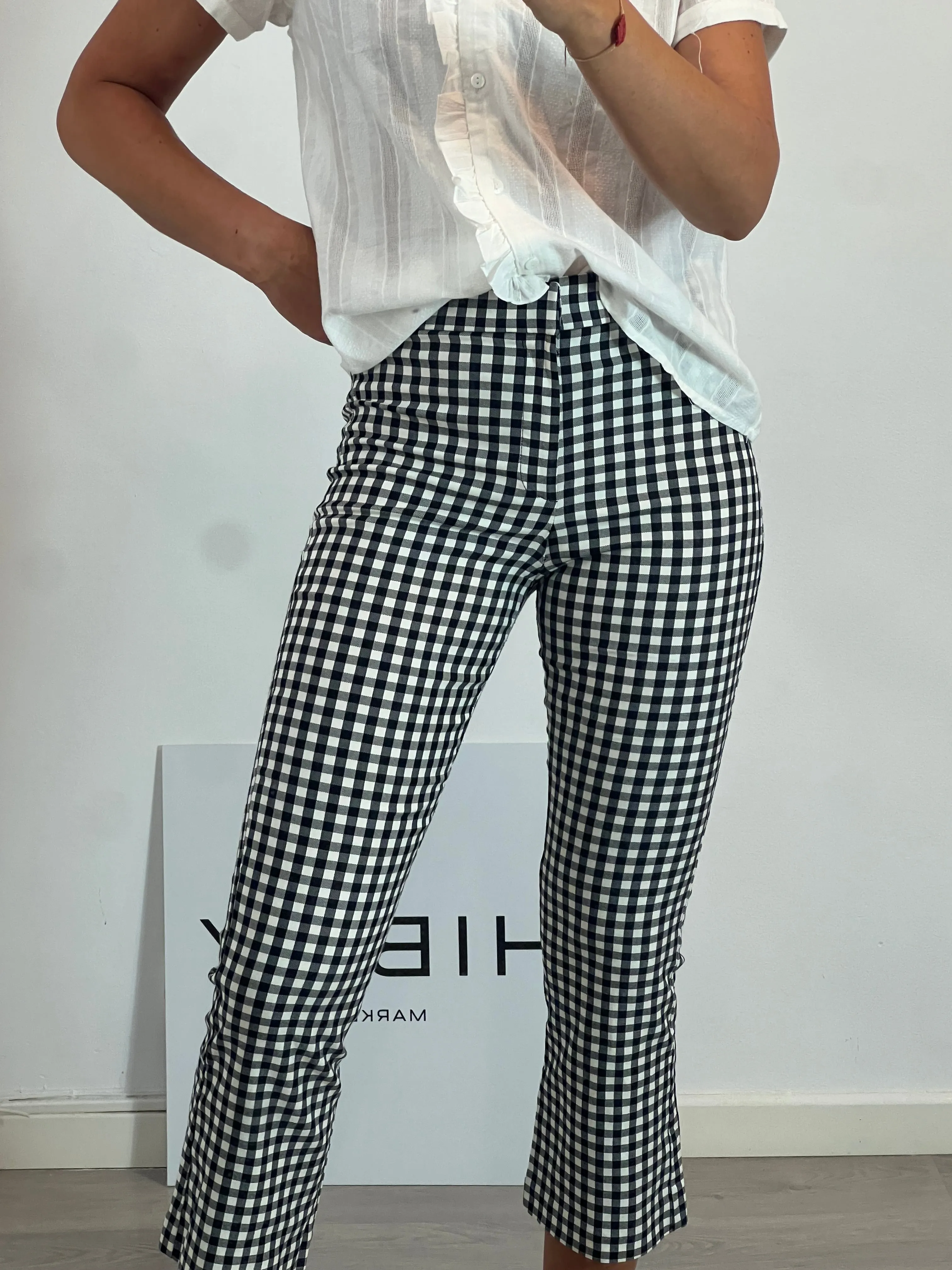 ZARA. Pantalón cuadros vichy. T M