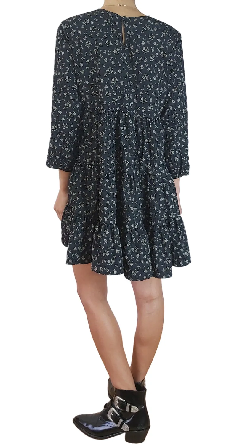ZARA Vestido Mini Estampado Negro