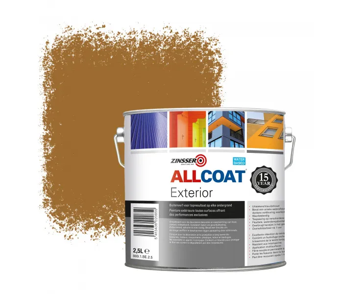 ZINSSER ALLCOAT PINTURA EXTERIOR PARA PAREDES RAL 8001 PARDO OCRE  2,5 LITRO