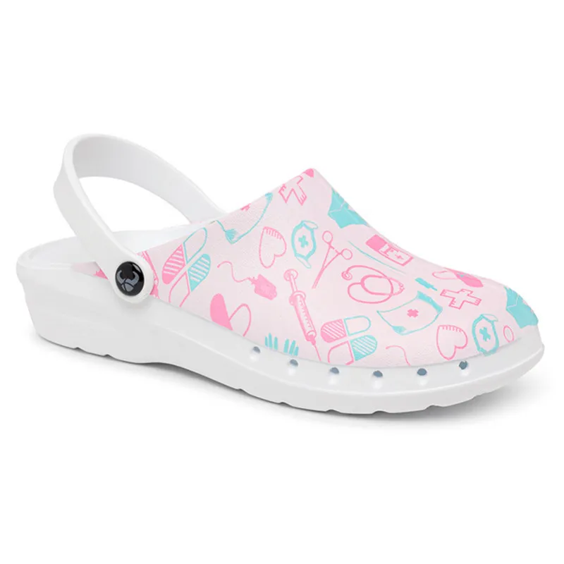 ZUECO ENFERMERA ODEN FUSION ESTAMPADO MEDICAL ROSA  SUECOS