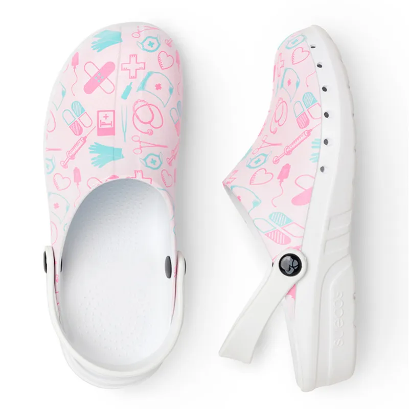 ZUECO ENFERMERA ODEN FUSION ESTAMPADO MEDICAL ROSA  SUECOS