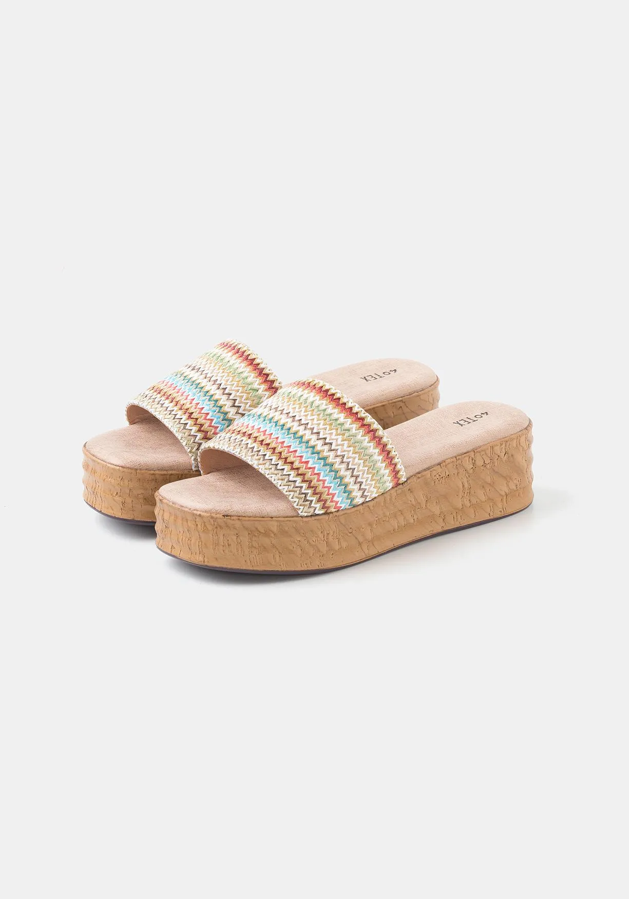 Zuecos con tacón de cuña de Mujer TEX