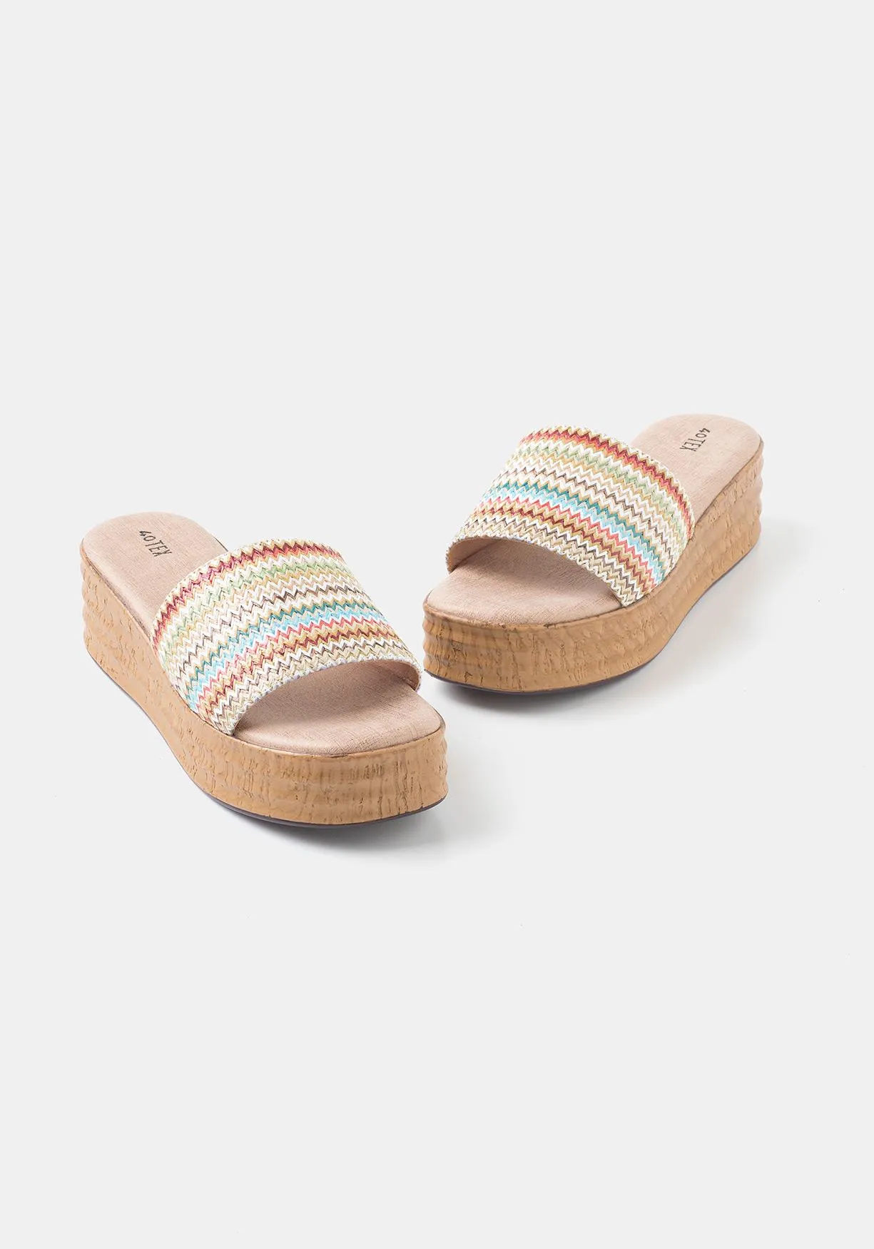 Zuecos con tacón de cuña de Mujer TEX