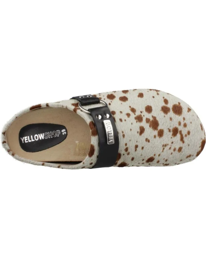 Zuecos YELLOW  de Mujer ZUECOS MUJER MODELO ANGIE COLOR ANIMAL PRINT  VACA